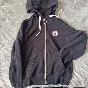 Converse Black Hoodie with Faded Logo Patch